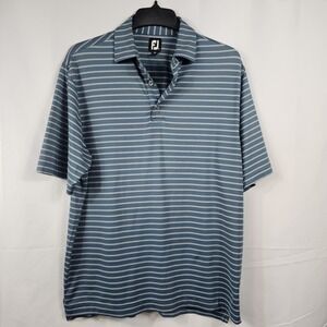 Footjoy Shirt Mens Extra Large Green Lightweight Stretch Golf Striped